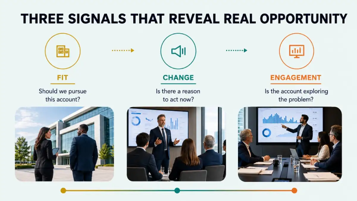 Stop Chasing. Start Prioritizing. Turn better evidence into smarter account focus. Book a Sales Acceleration Discussion.